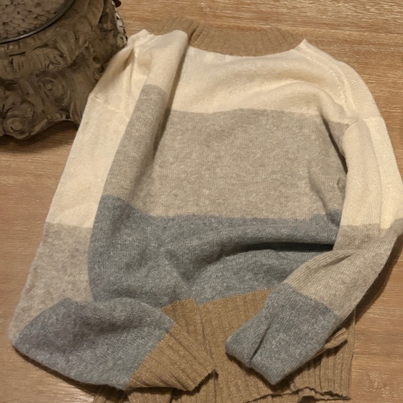 White + Warren Cashmere Multicolor Striped Sweater - Picture 5 of 5